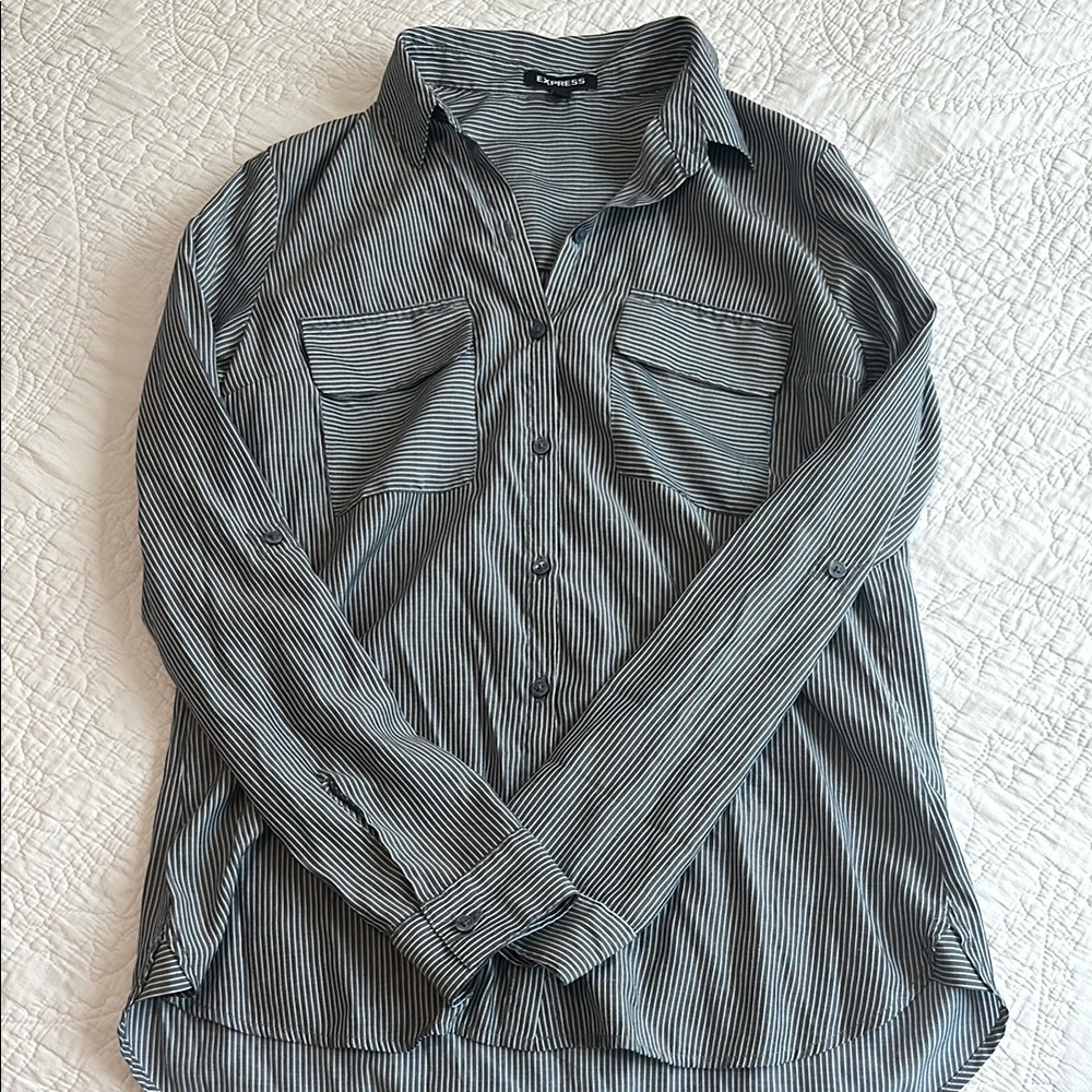 Classic Black and White Striped Men's Shirt